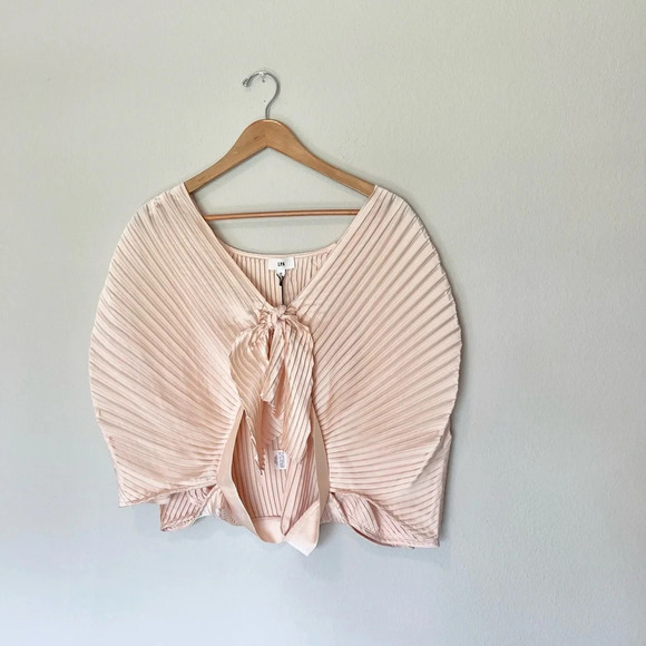 NWT LPA x REVOLVE Morgan Pleated Top Blouse in Peach Nude - Picture 9 of 9